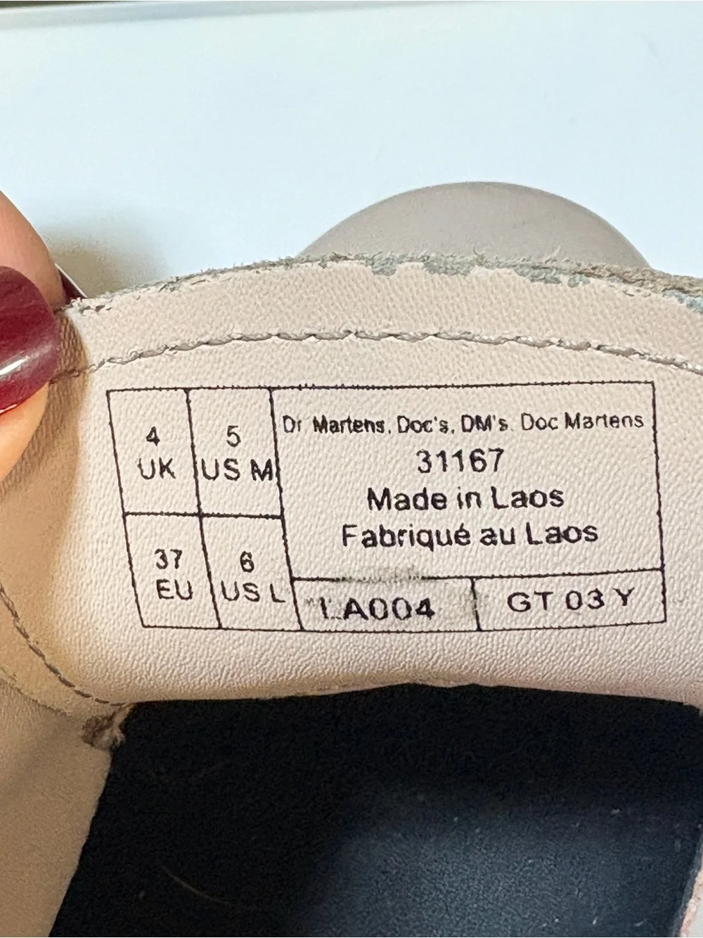 Dr Martens 1461 II Quad Platform Pisa Leather Oxford Shoes Taupe US6 / EU37 NWOB